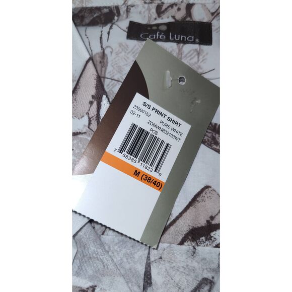 Fly Fishing Lure Button Up Cotton Shirt Medium NWT Cafe Luna - Picture 9 of 10